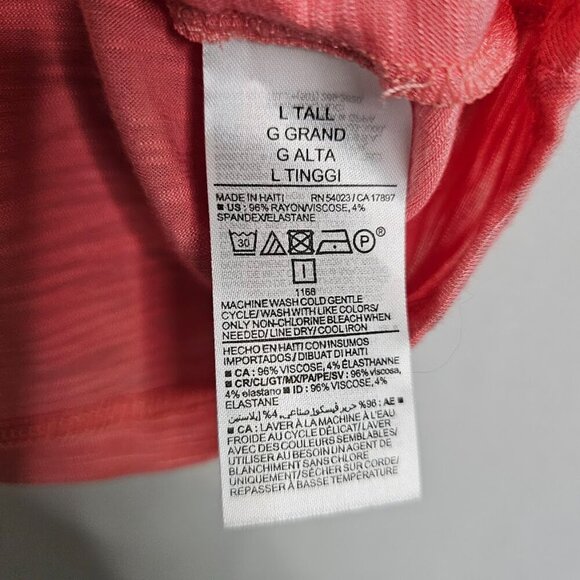 NWT Women's OLD NAVY V-Neck T-Shirt Top HEATHER PINK size L Tall Luxe Casual - Picture 6 of 7